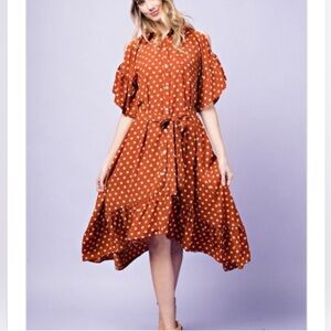 Price ✂️ GUC C0lD Sh0uLdEr P0lkA D0t  MiDi WrAp DrEsS